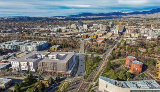 Aerial view of Boise Lusk District