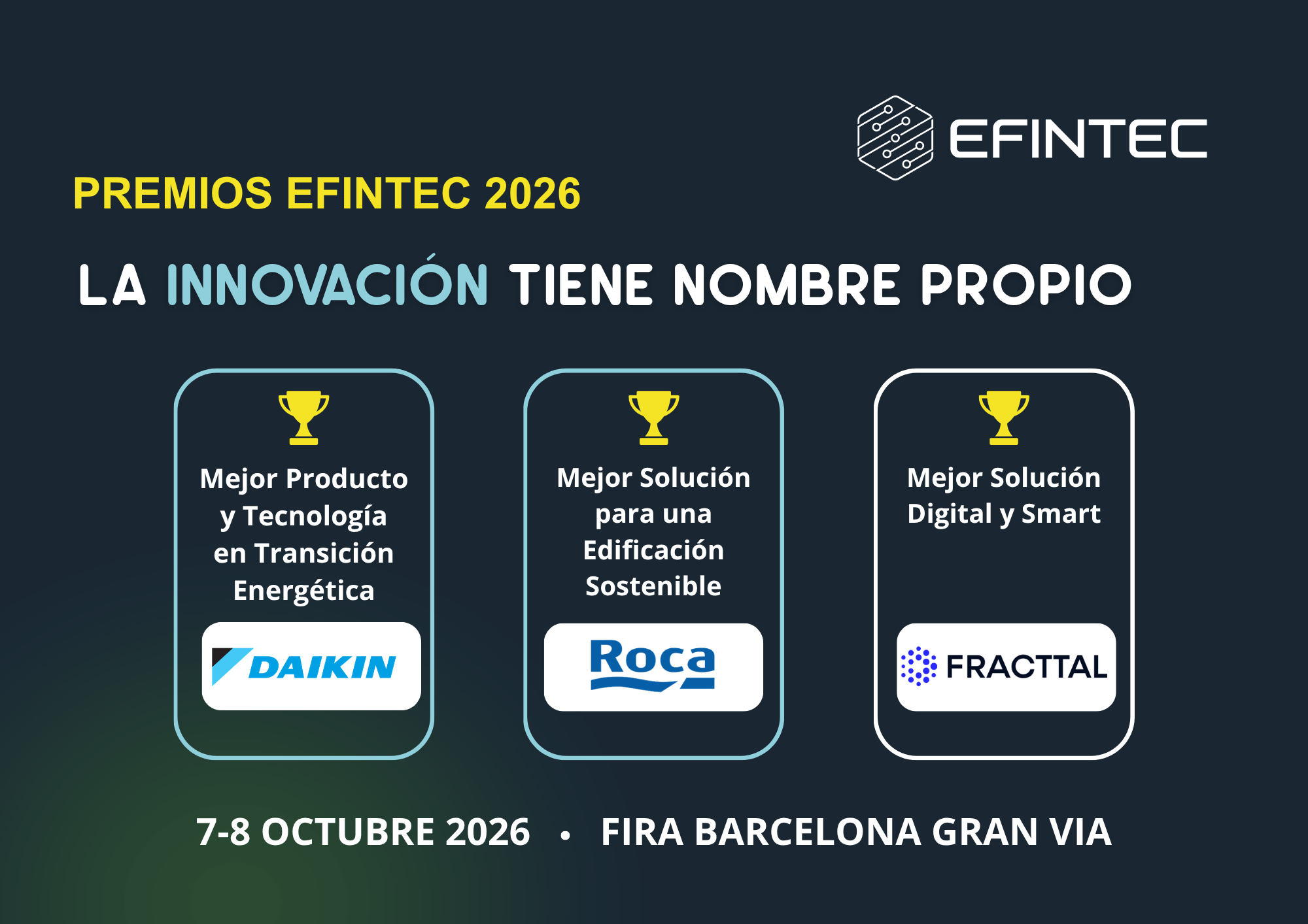 Daikin, Roca y Fracttal reciben los primeros Premios Efintec a la innovación