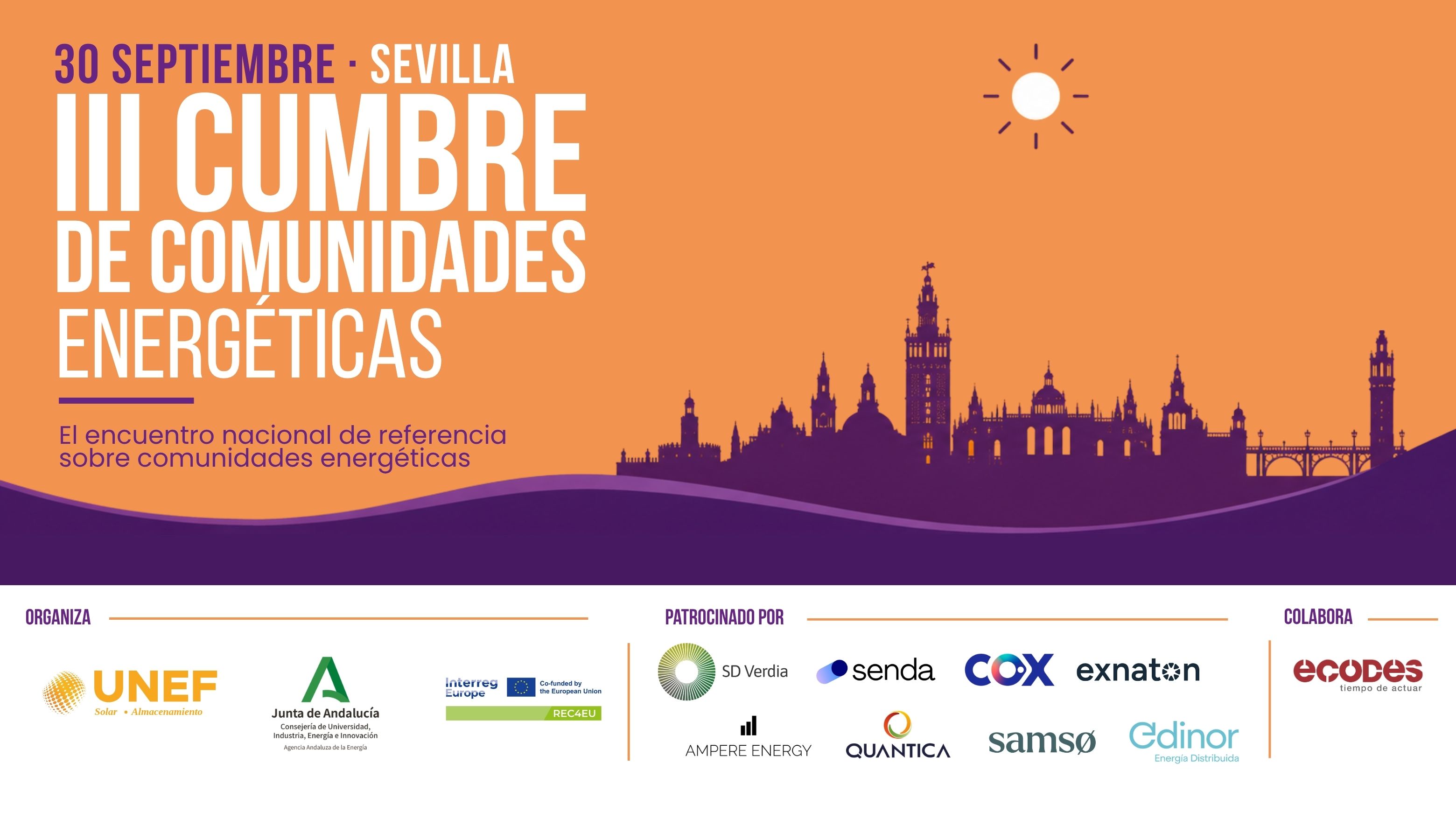 Sevilla reunirá a las comunidades energéticas para abordar cómo financiarse y crecer