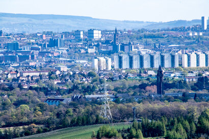 View of Glasgow, Scotland. Courtesy of SP Energy Networks.