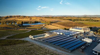 Sparkling wine producer Domaine Carneros in Napa Valley, California. 