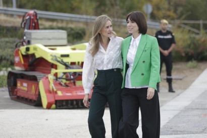 Sara Aagesen y Diana Morant, durante la inauguración de la Convención del Pacto de Estado frente a la Emergencia Climática.
