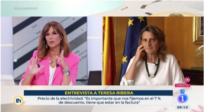 Ribera afirma que las medidas sobre el precio de la luz se notarán ya en "el próximo recibo"