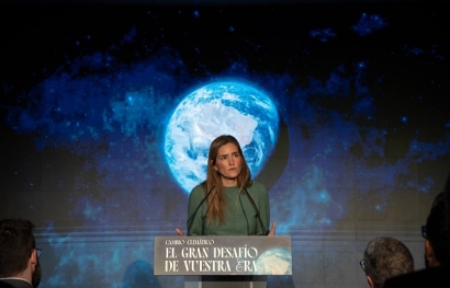 La vicepresidenta tercera del Gobierno, y ministra para la Transición Ecológica y el Reto Demográfico, Sara Aagesen presenta la campaña «Cambio climático, el gran desafío de vuestra era»