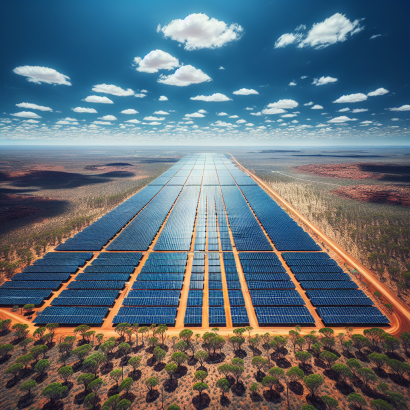 Solar farm in Australia - generated by AI.