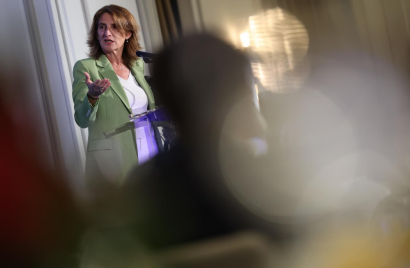 La vicepresidenta ejecutiva primera de la Comisión Europea para una Transición Limpia, Justa y Competitiva, Teresa Ribera, participa en un desayuno informativo de Fórum Europa, en el Hotel Palace, a 14 de septiembre de 2026, en Madrid (España)