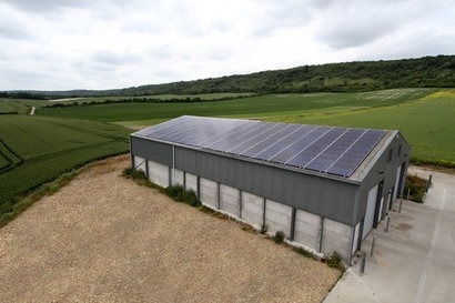 Solar PV system on a UK farm will generate 43,000kWh per year