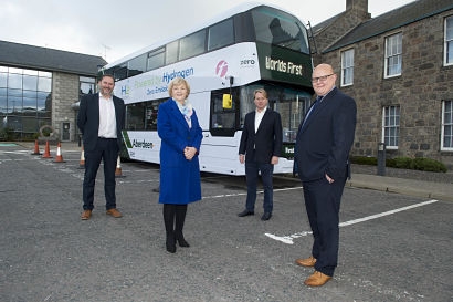 The world’s first hydrogen-powered double decker bus arrives in Aberdeen