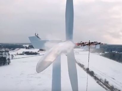 Aerones develops de-icing and cleaning drone for wind turbines