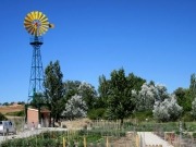 Molinos de viento para regar los huertos de Cobe&ntilde;a
