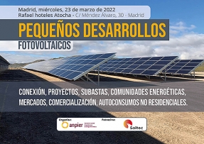 Anpier organiza la jornada ‘Pequeños desarrollos fotovoltaicos’