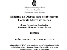 El Gobierno licita la compra de 120 mil sistemas fotovoltaicos hogareños