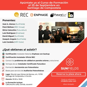 SunFields organiza una jornada técnica gratuita en Santiago de Compostela el 25 de septiembre