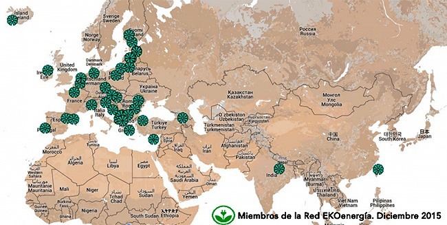 Miembros de la Red EKOenergía. Diciembre 2015 Miembros de la Red EKOenergía. Diciembre 2015
