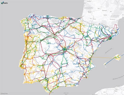  eRoots lanza el primer mapa eléctrico digital de España y Portugal 