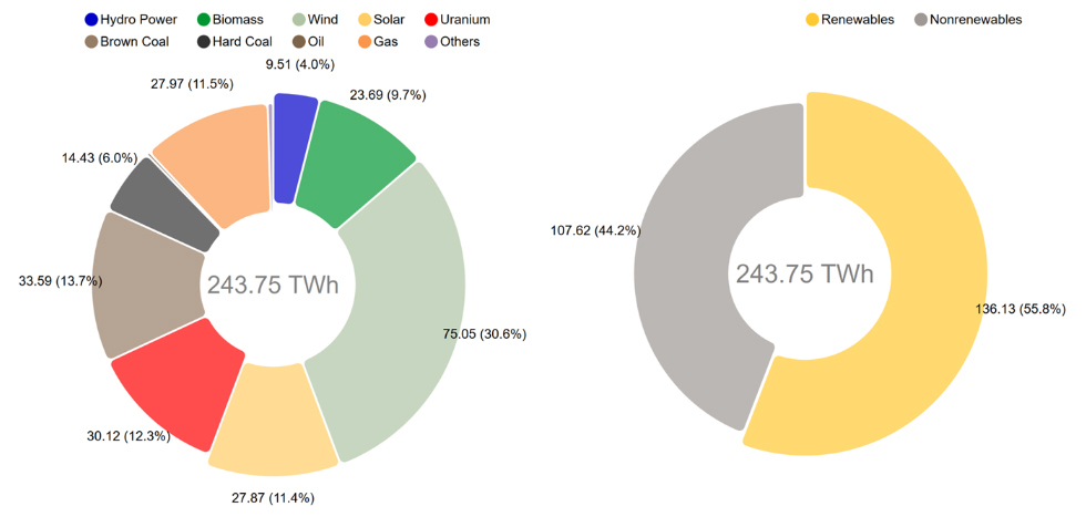 Alemania 55,8% renovables enero-junio 2020